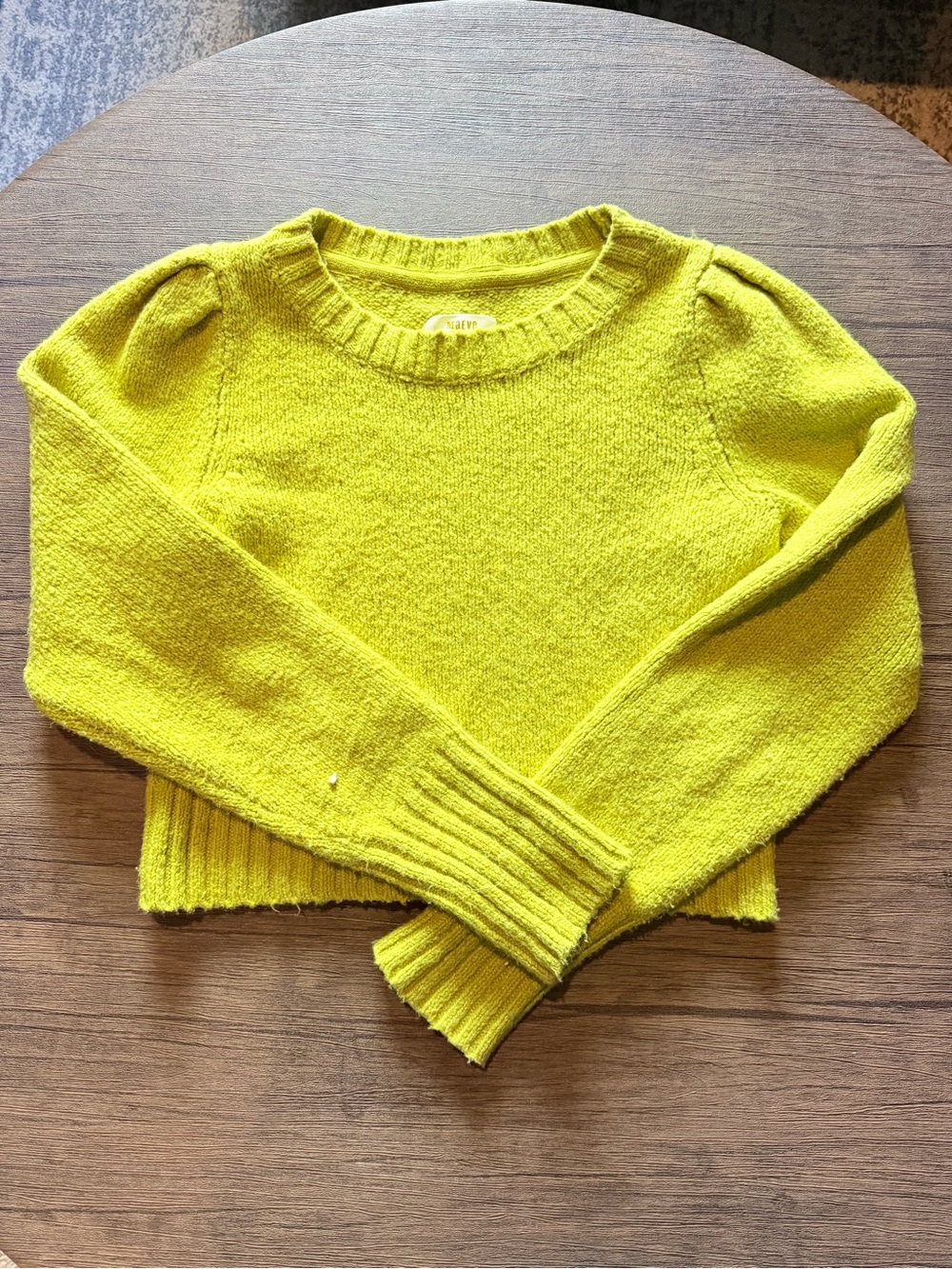 Anthropologie Lime Crewneck Sweater
